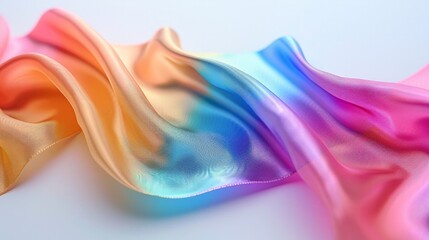 Wall Mural - A bright iridescent ribbon with a smooth chromatic gradient, featuring shimmering colors across the spectrum. 