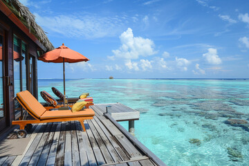 Wall Mural - maldives luxury resort, beautiful sea, hotel, nice beach