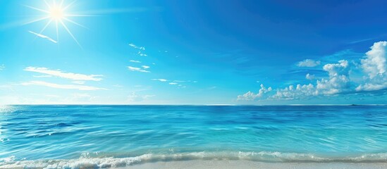 Wall Mural - Vivid Blue Ocean and Sunny Sky with Empty Space.