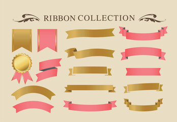 Wall Mural - Ribbon decoration design set and antique borders and frames design