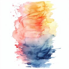 Poster - A painting of a colorful swirl of paint with a blue and yellow stripe