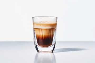 Wall Mural - Espresso in a glass with white background 