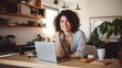 © CStock - GenZ working from home and smiling in cozy home office