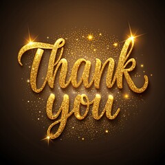 Wall Mural - Elegant Thank You Golden Font Full of Sparkle and Shine