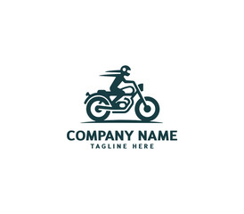 Motorcycle logo vector design. Motorcycle logo concept. Speed bike racer on the sport motorcycle.