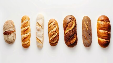 Canvas Print - Bread separate on white backdrop