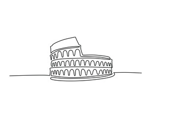 Colosseum Rome landmark continuous line drawing. Building and architecture concept minimalist design