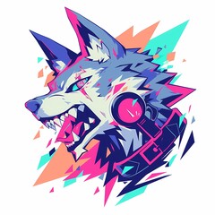 Wall Mural - Dynamic Wolf Illustration to Inspire Your T-Shirt Design