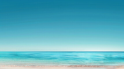 Wall Mural - A beautiful blue ocean with a clear sky