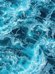 Wall Mural - the image is of a large body of water with waves crashing against the shore