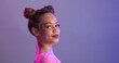 © CineLens/peopleimages.com - Portrait, woman and beauty with makeup, fashion and confident model on studio background. Face, person and girl with cosmetics, gen z and stylish with creativity, glow and artistic with mockup space