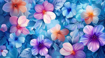 Wall Mural - Wirly floral beautiful background