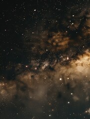 Wall Mural - A dark sky with many stars and a large cloud