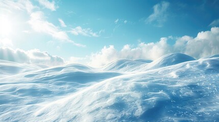Wall Mural - A snow covered hill with a clear blue sky