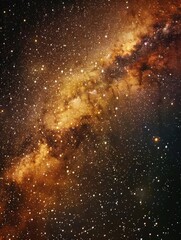Wall Mural - A starry sky with a yellow line in the middle
