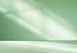 © wing-wing - Green Shadow Floor Background Studio Room Photo Empty Gradient Leaf Floor Wall Backdrop Muslin Design Canvas Surface Texture Podium Eco Scene Mockup Product Cosmetic Beauty Organic Display Stand.