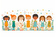 © Tomasz - Friendship Day, a worldwide celebration of human connection, vector style on a white background