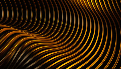abstract background with gold and black striped pattern with waves creating an effect of movement an