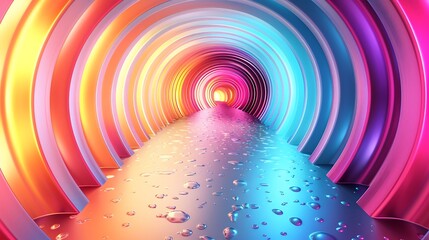 An abstract background with gradient circles fading from the center to the edges, bright and bold rainbow colors, hd quality, vibrant and dynamic, digital art, smooth blending, artistic expression.