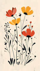 Wall Mural - Flower Illustration Wallpaper Background