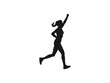 © ultra designer - Sporty runner girl silhouette vector. Attractive woman concept side view. Sport, fitness and healthy lifestyle. Running woman, abstract. Sporty woman runner in silhouette on transparent background.