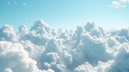 Wall Mural - the sky is filled with fluffy white clouds, creating a serene