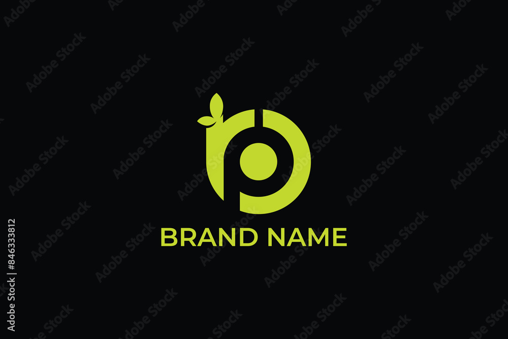 Image vectorielle Stock letter p leaf logo vector design template ...