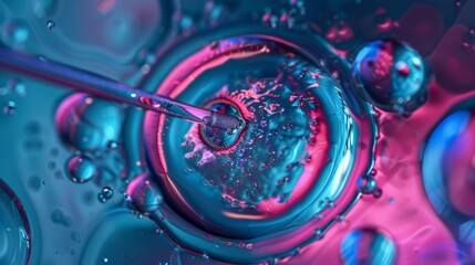 Invitro fertilization lab theme top view illustrating conception assistance scifi tone vivid