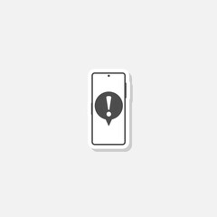 Sticker - Smart phone notification icon sticker isolated on gray background