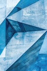 Wall Mural - A blue wall with a triangle shape