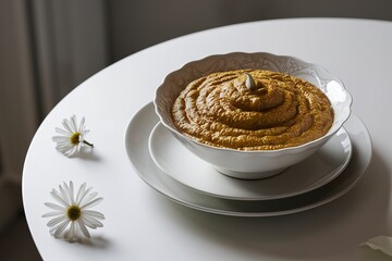 grain mustard in a white bowl