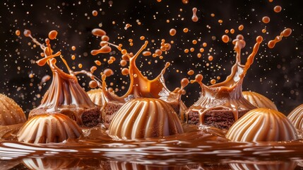 Wall Mural - each piece features a drizzle of chocolate atop and base