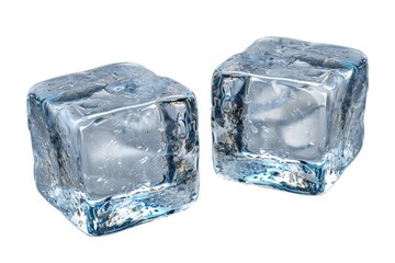 Sticker - Two cubes of ice are shown on a white background