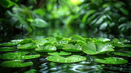 Wall Mural - leaf with drops