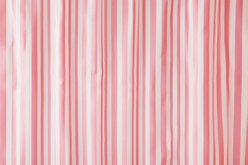 Poster - A pink and white striped curtain with a white stripe in the middle