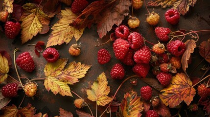 Wall Mural - Fragrant Raspberry Variety and Autumn Harvest