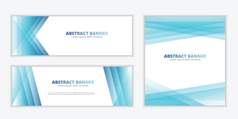 Wall Mural - Flat design Abstract modern business background banner beautiful blue wave