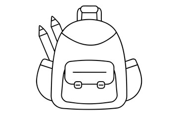 Back to school elements line art