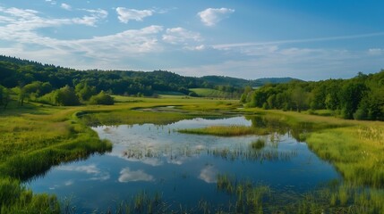 Landscape photos from the nature reserve of Jurilovca commune in Tulce : Generative AI