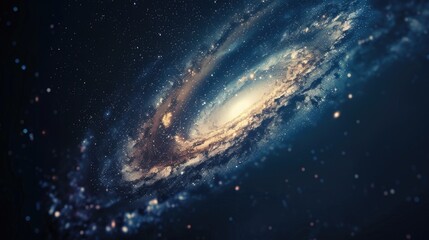 Wall Mural - a spiral galaxy with a bright yellow center