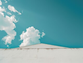 Wall Mural - a white building with a blue sky in the background