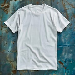 Wall Mural - Plain White T-Shirt Mockup Photo