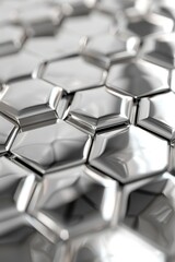 Wall Mural - A close up of a silver object with a lot of hexagonal shapes