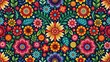 © Sujid - Hispanic Heritage Month pattern wallpaper featuring vibrant floral motifs, Hispanic, Heritage, Month, pattern, wallpaper, floral, motifs, colorful, vibrant, celebration, Hispanic culture
