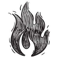 Sticker - Doodle sketch style of Hand drawn fire vector illustration.