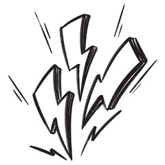 Wall Mural - doodle sketch style of electric lightning bolt symbol vector illustration for concept design.