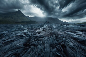 Wall Mural - Dark clouds in the canyon