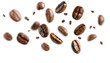 © sirirat - Coffee beans floating isolated on transparent background