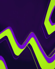 Poster - Bright zigzag patterns in green and purple, creating a striking and dynamic visual. Suitable for modern digital art or vibrant backgrounds.