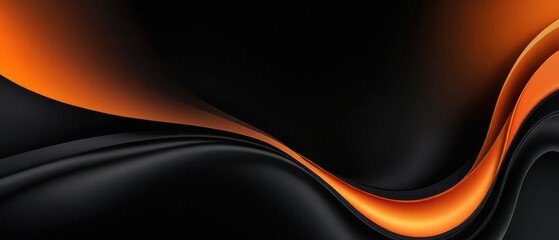 Wall Mural - abstract orange black flowing background illustration